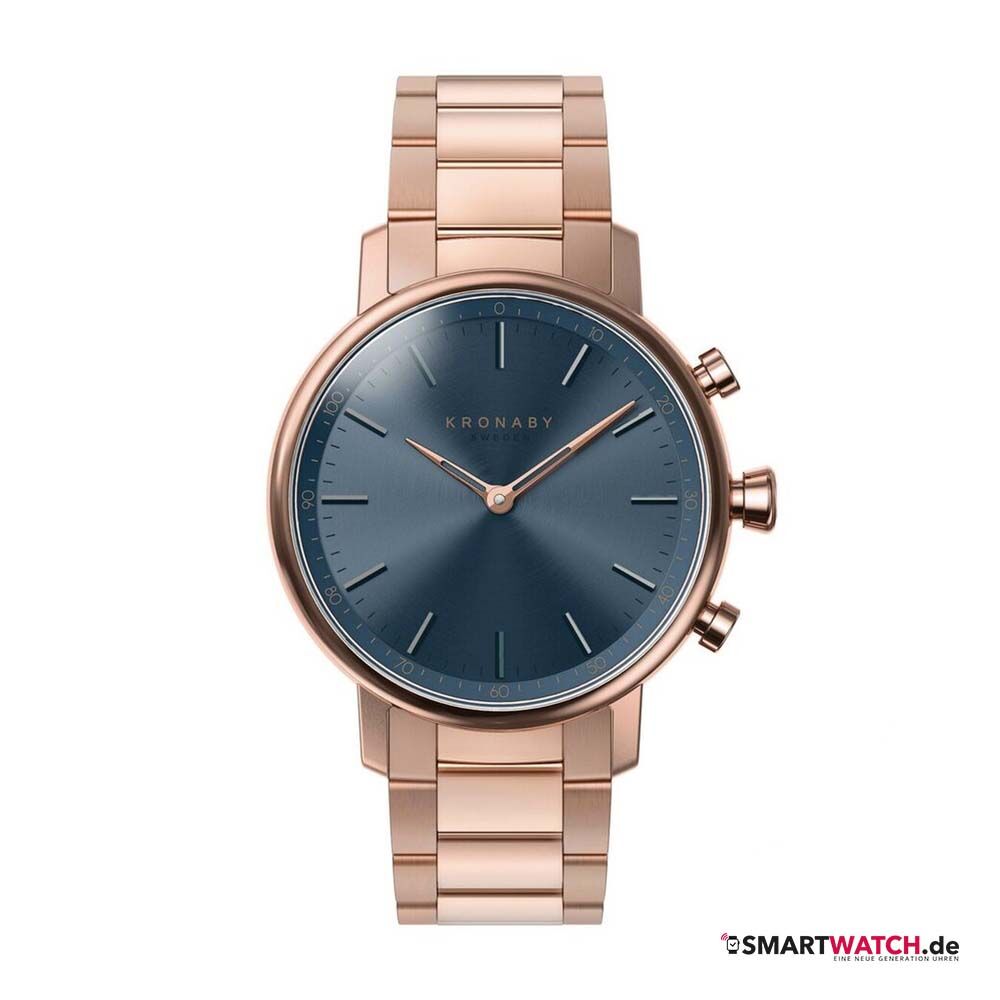 Kronaby Hybrid Smartwatch Carat,Gliederarmband - Rosegold/Schwarz