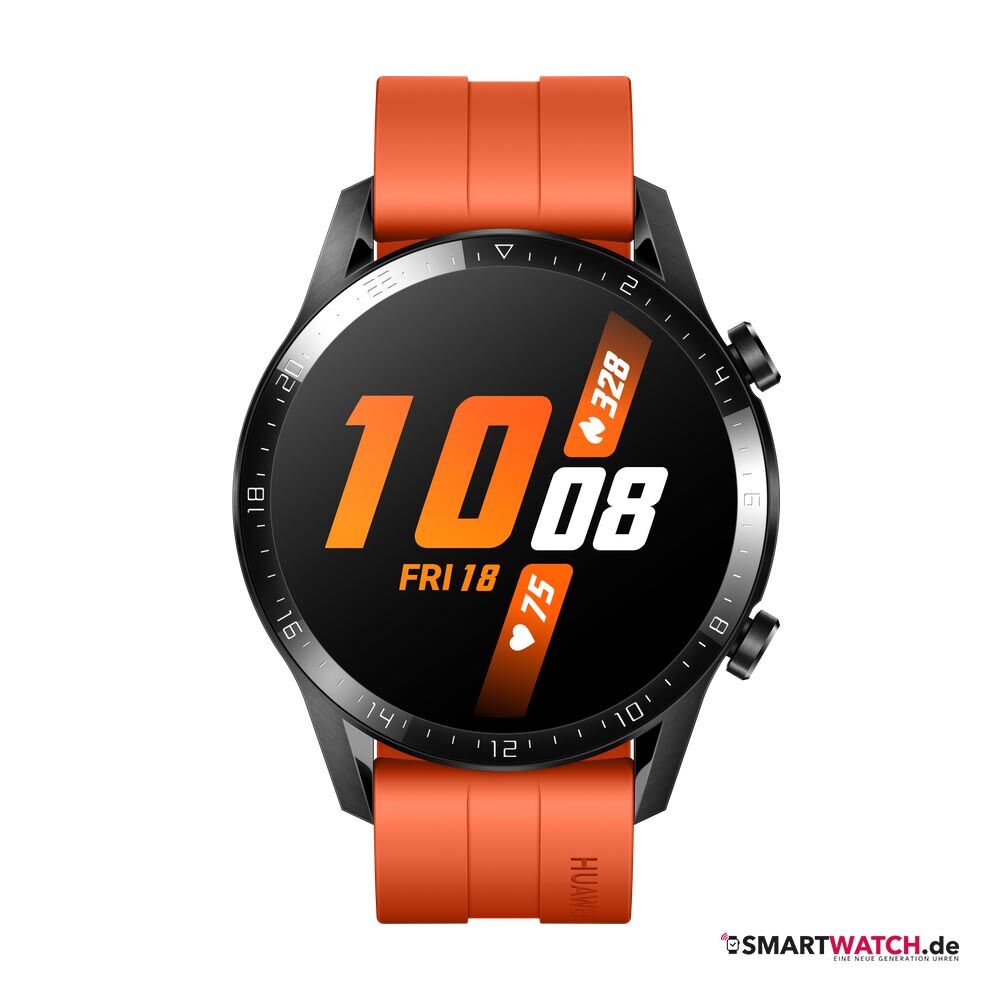 Huawei Watch GT 2 46mm, Silikon - Orange/Schwarz