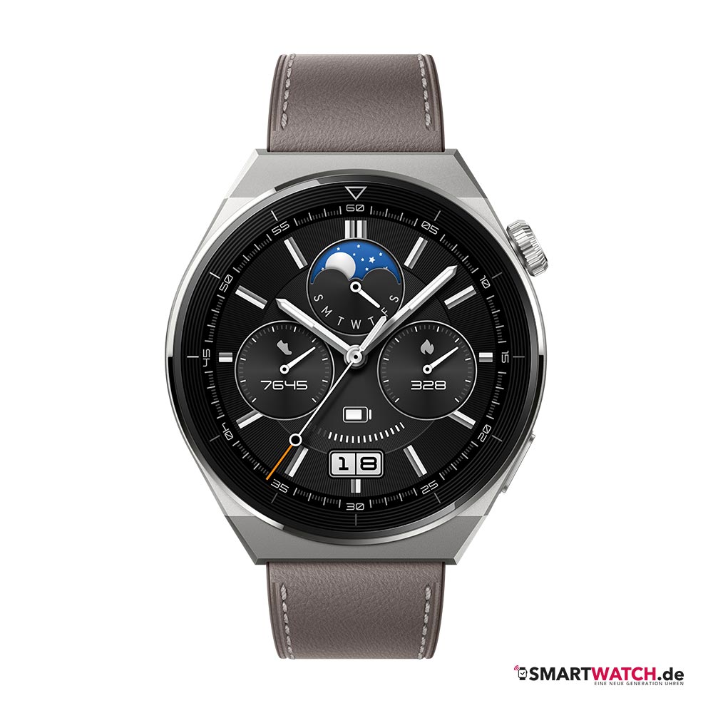 huawei watch gt3 pro 46 mm grau silber lederband huawei watch gt3 pro 46 mm grau silber lederband