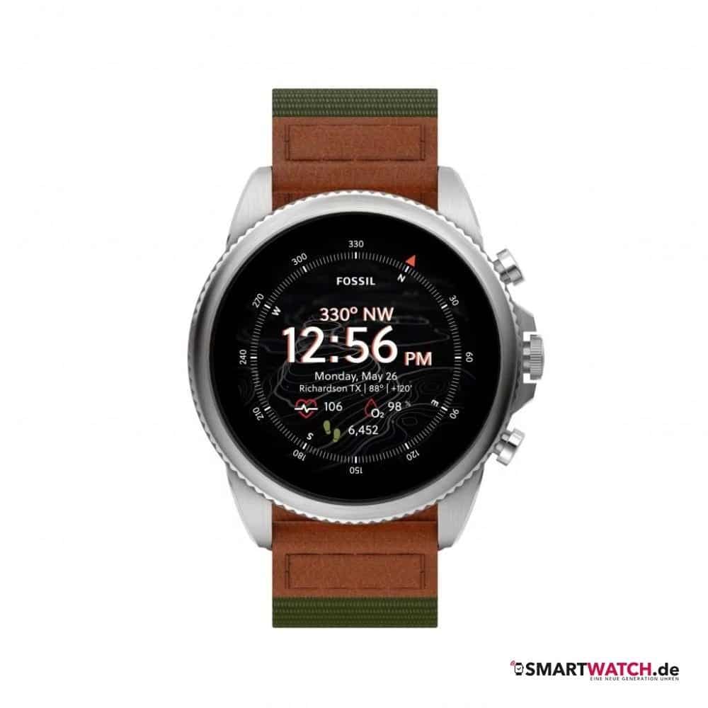fossil gen 6 smartwatch venture edition silber braun olivgruen fossil gen 6 smartwatch venture edition silber braun olivgruen