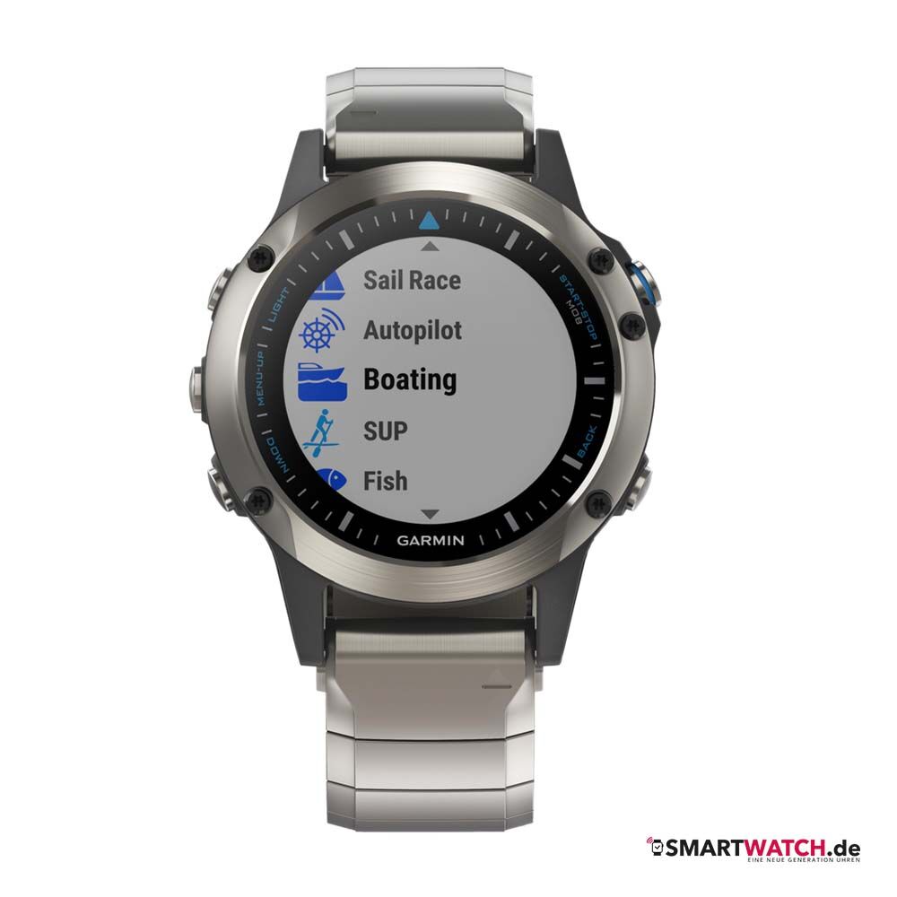 Garmin Quatix 5, Gliederarmband - Silber/Schwarz Garmin Quatix 5, Gliederarmband - Silber/Schwarz