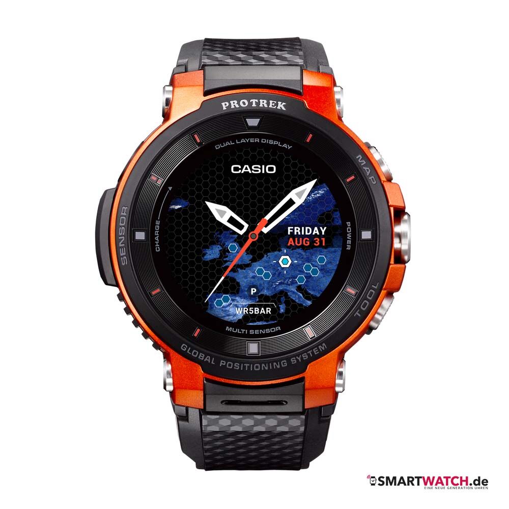 Casio WSD F30 - Schwarz/Orange