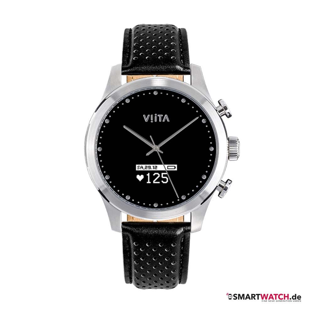 VIITA Hybrid HRV Grand Classic - 45,3mm, Leder - Schwarz/Silber
