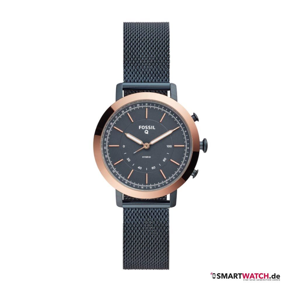 Fossil Neely - Damen, Milanaise - Blau/Pinkgold (36mm)