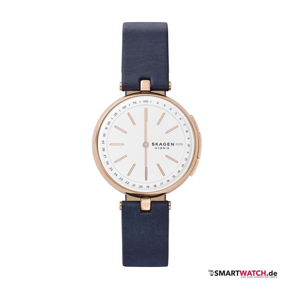 Signatur T-Bar, Leder - Blau/Pinkgold